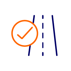 Graphic of a road with a big orange tick next to it